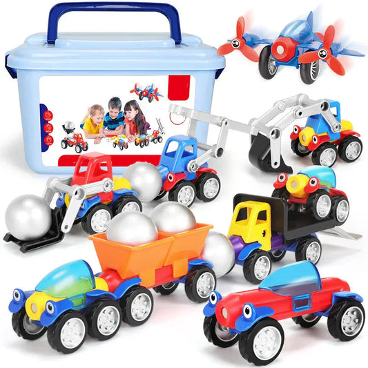 Magnetic Building Play - Magnetic Vehicles Toy Set
