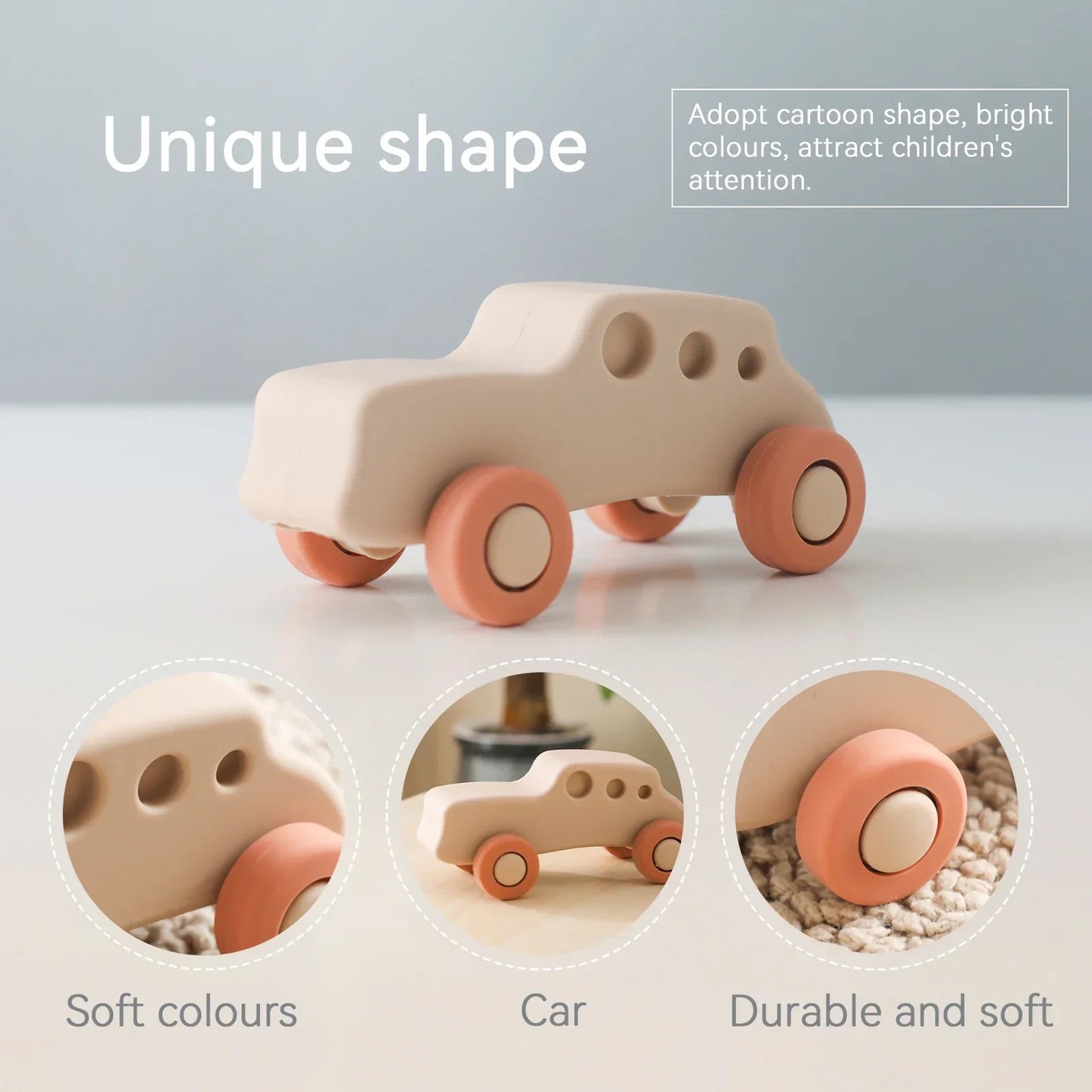 Rolling & Biting - Silicone Vehicle Toys