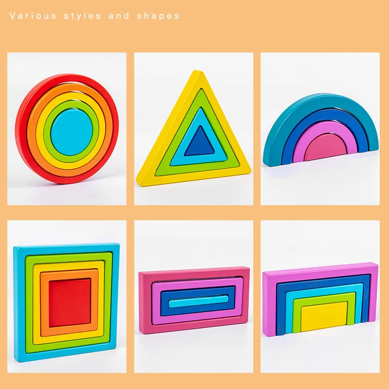 Vibrant Explorations - Rainbow Stacking Toys
