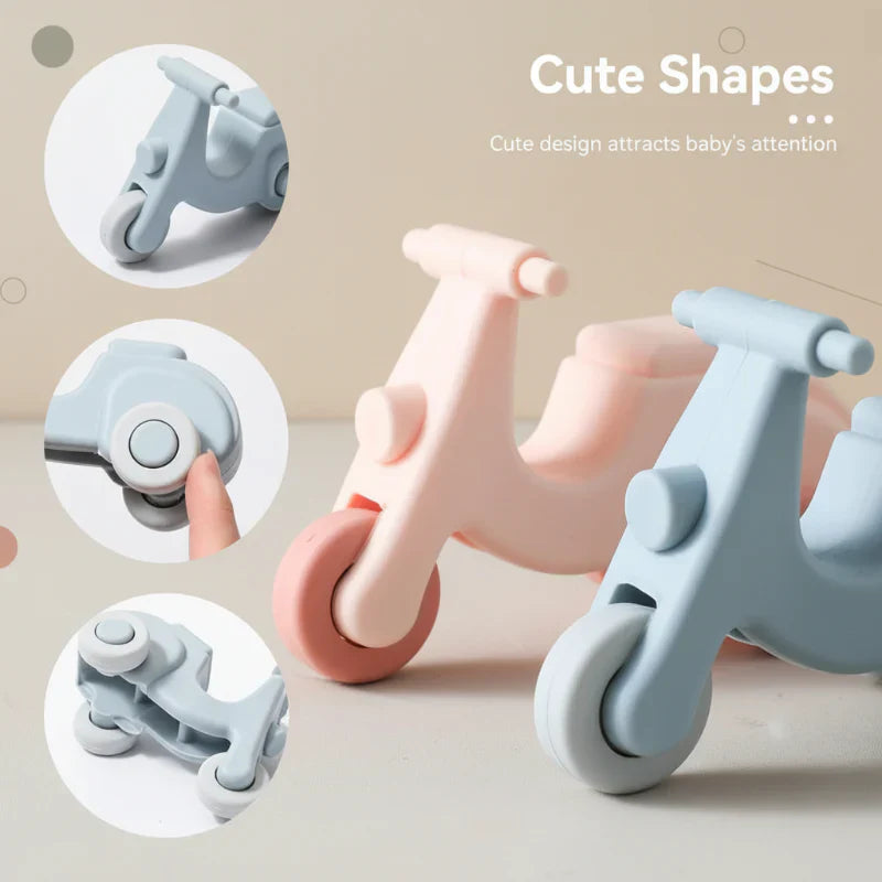 Safe & Teething-Friendly – Silicone Teething Plaything Vehicle