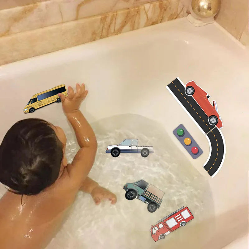 Huge Play In Bath - Foam Traffic Bath Toys Set