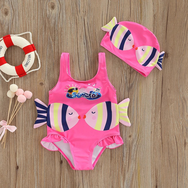 Play Fish Print - Girls Swimsuit