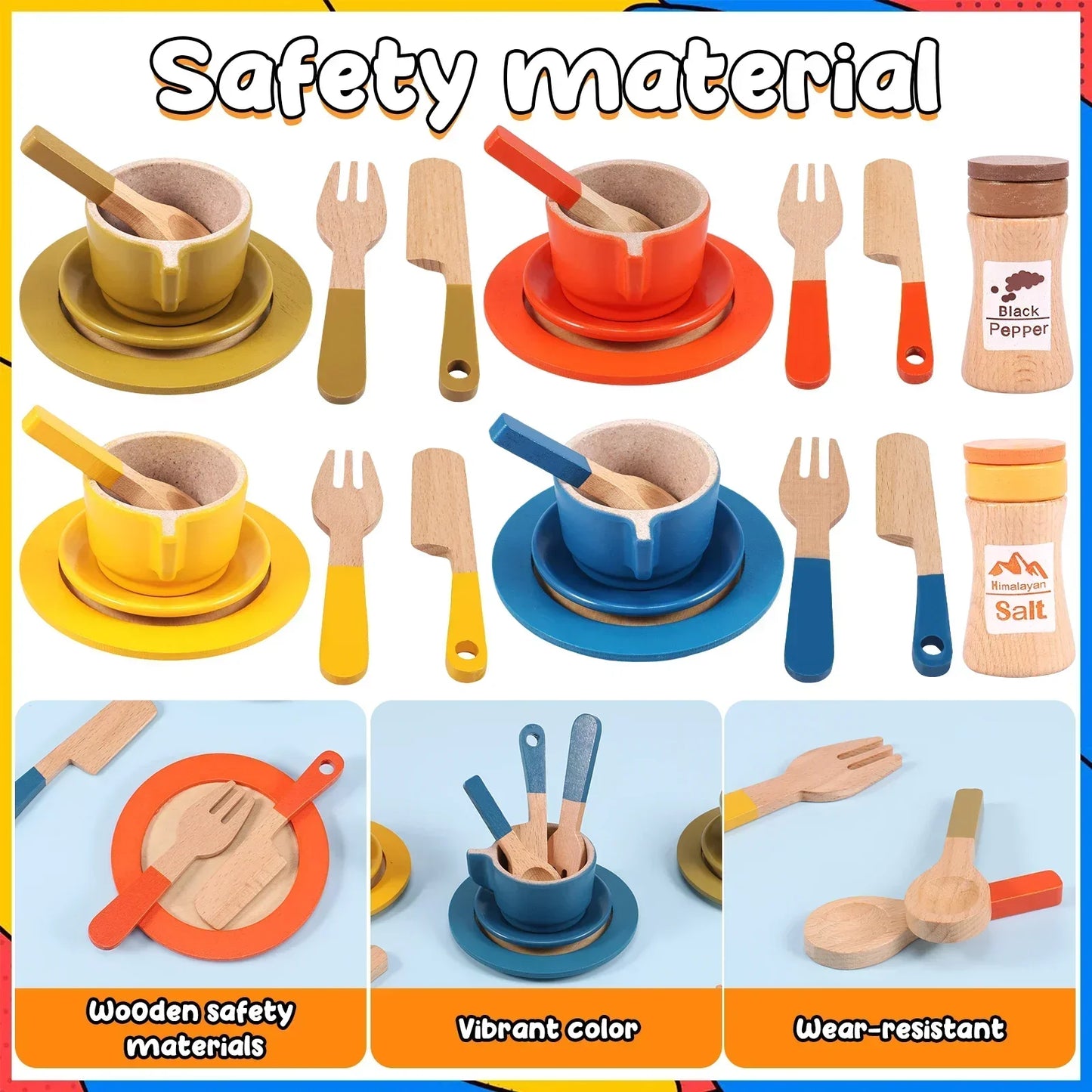 Innovative & Educational - Wooden Kitchen Play Set Child