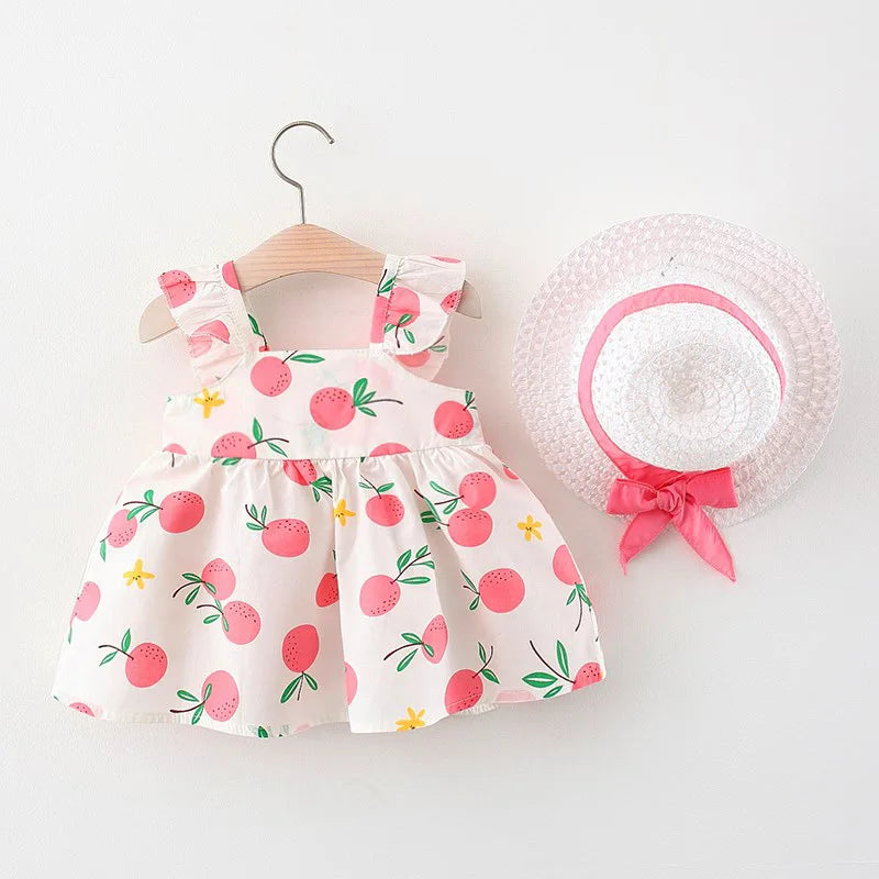 Sweet & Summery - Fruit Dress (includes FREE straw hat)