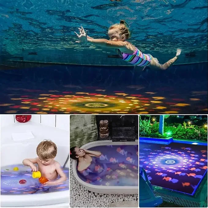 Swim Party in Bath - Fish Light Projection