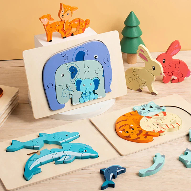 Explore & Learn - Cartoon Wood Puzzle