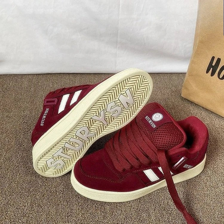 Fashionable and comfortable – burgundy sneakers