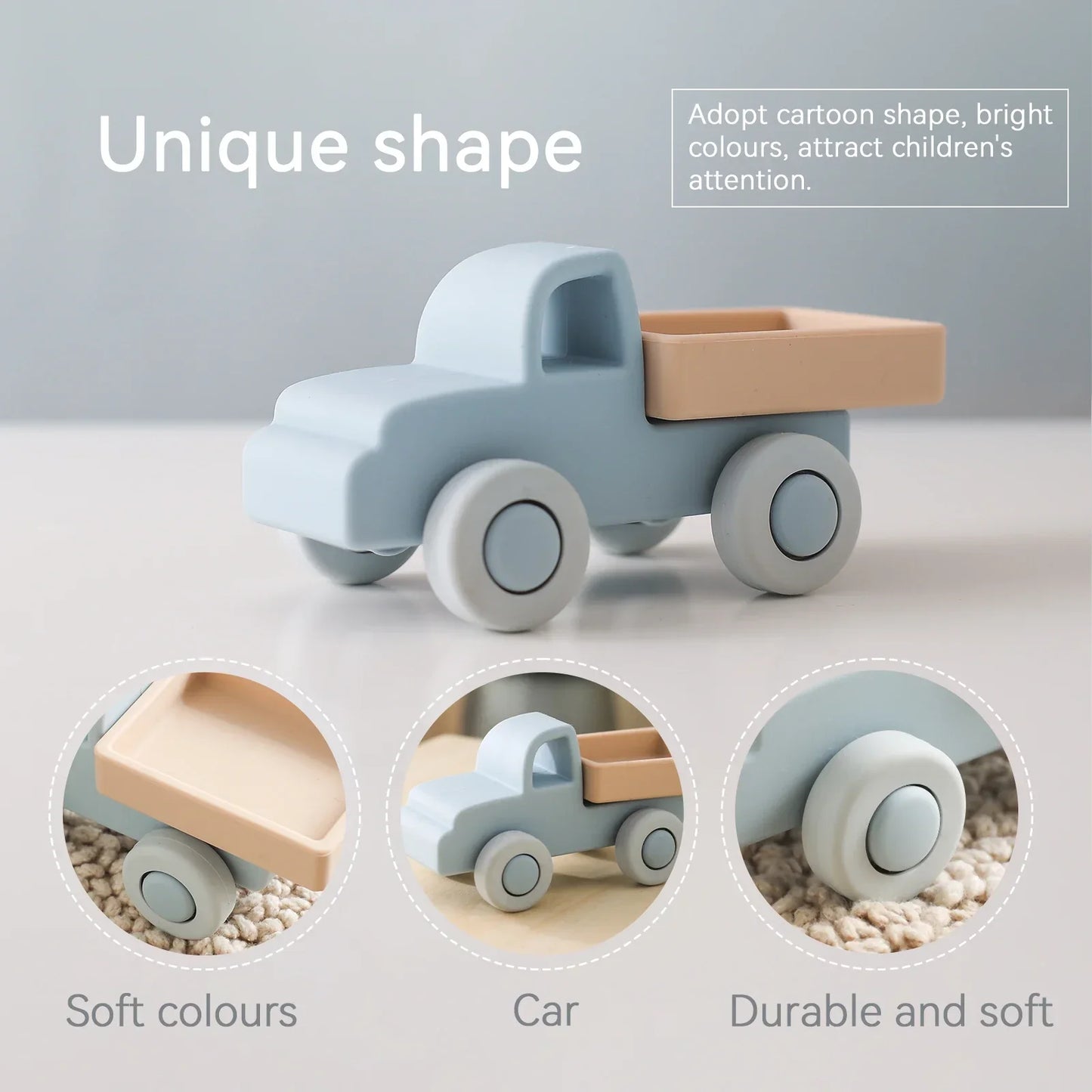 Rolling & Biting - Silicone Vehicle Toys