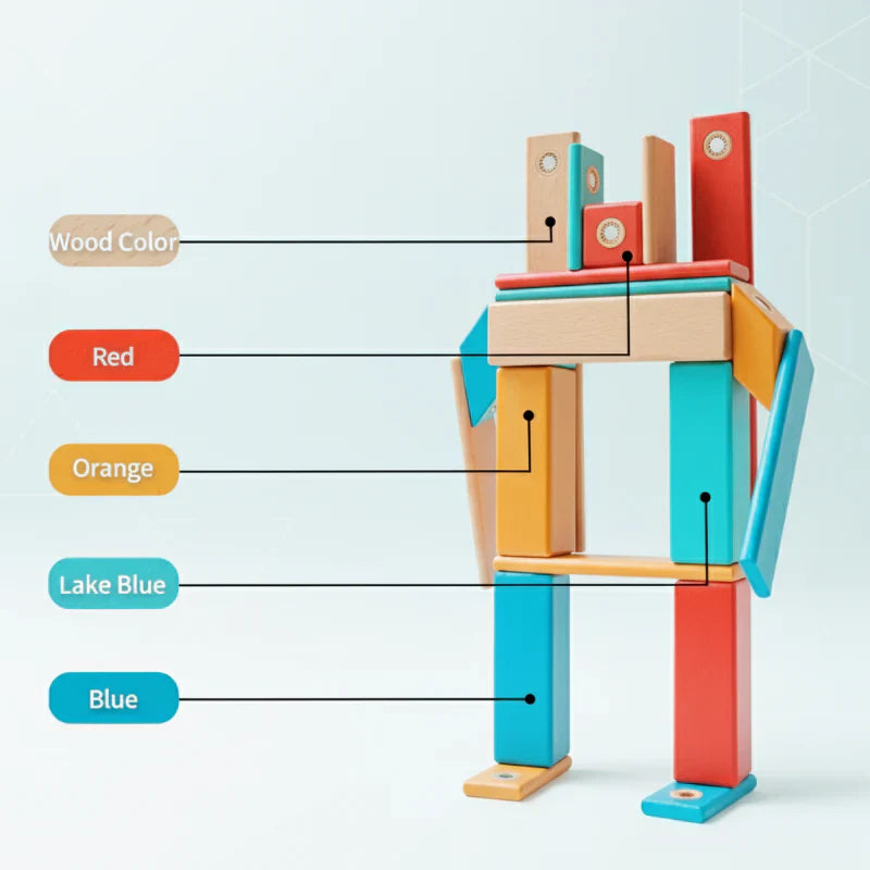 Innovative & Motor Skills – DIY Wooden Magnetic Building Blocks