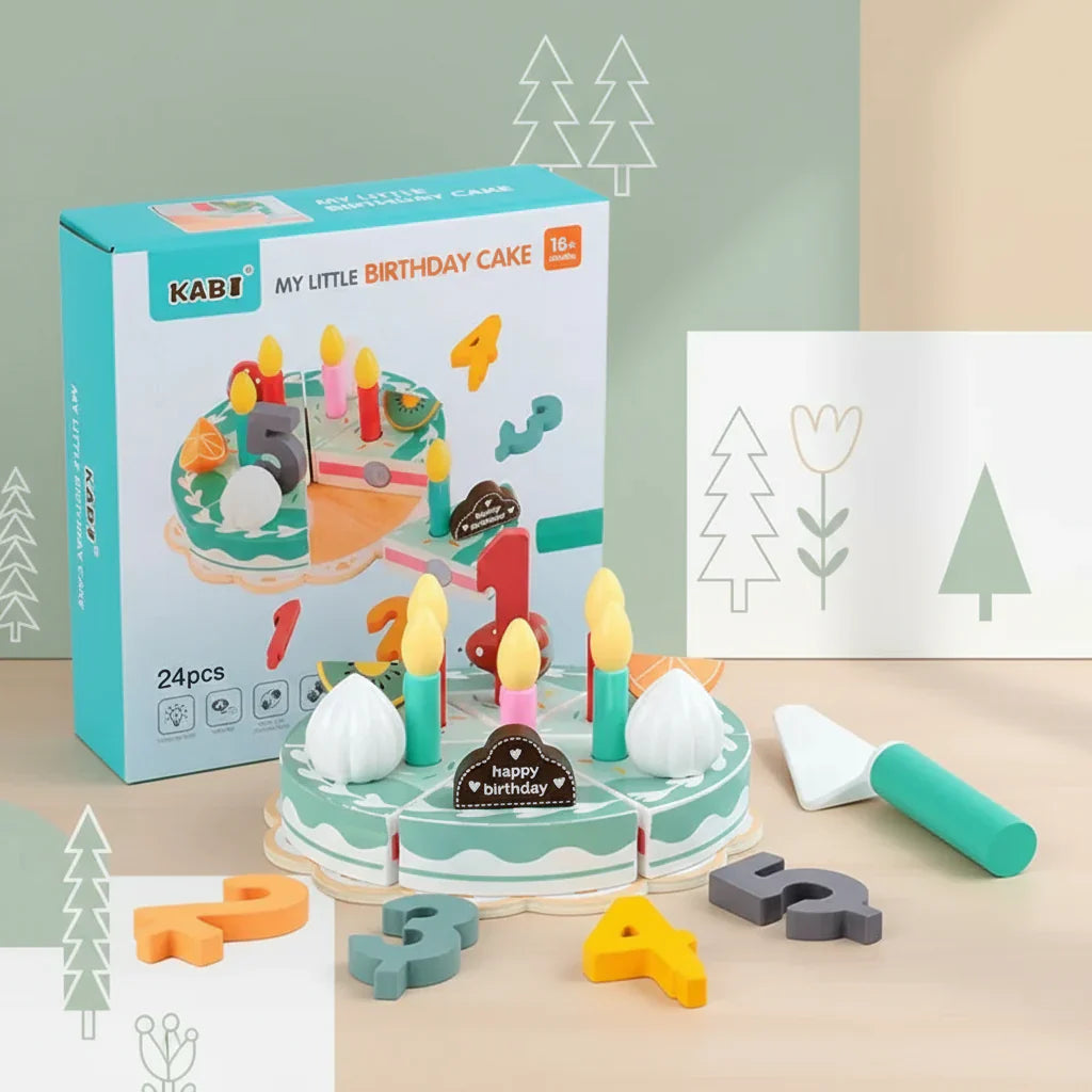 Educational & Play – Wooden Kitchen Set with Cake and Accessories