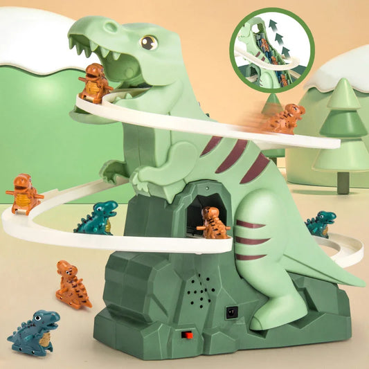 Mini Roller Coaster Play - Dino Slide