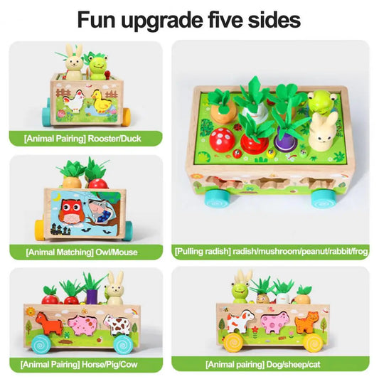 Shape fun in a wagon - Animals and Vegetables puzzle