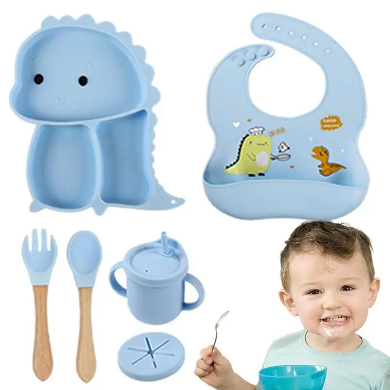 7-piece set - Silicone Children's Tableware
