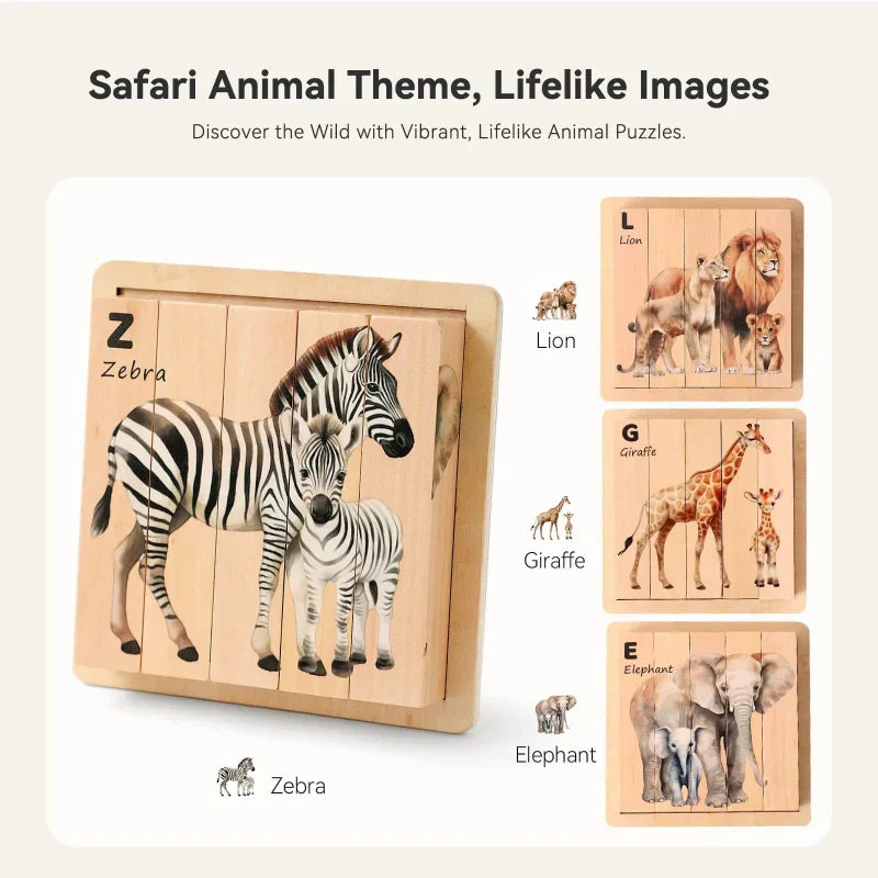 Wood & Engaging – Animal Block Puzzle