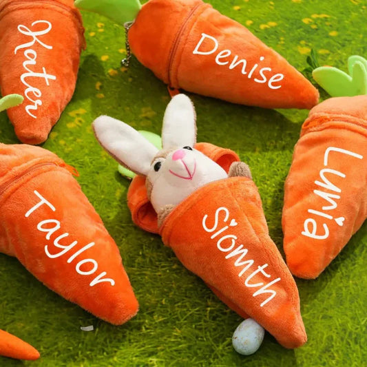 Custom Bunny – The Ultimate Easter Gift - Plush Carrot Bunny with Name