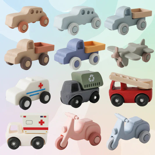 Safe & Teething-Friendly – Silicone Teething Plaything Vehicle