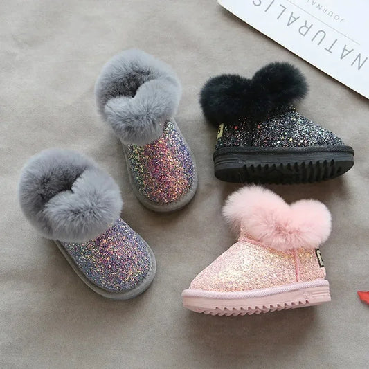 Warm & Stylish - Glitter Children's Winter Shoes