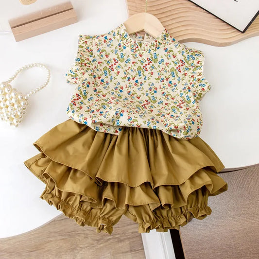 Summer Floral - Floral Print Top & Skirt