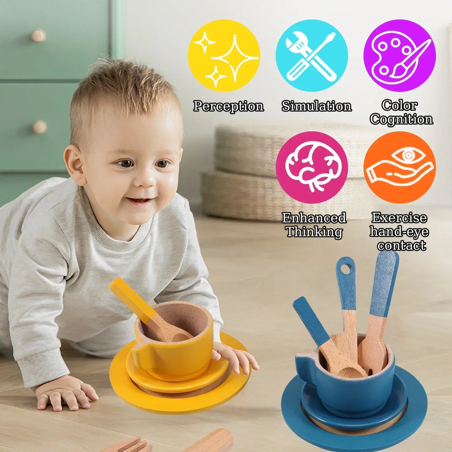 Innovative & Educational - Wooden Kitchen Play Set Child