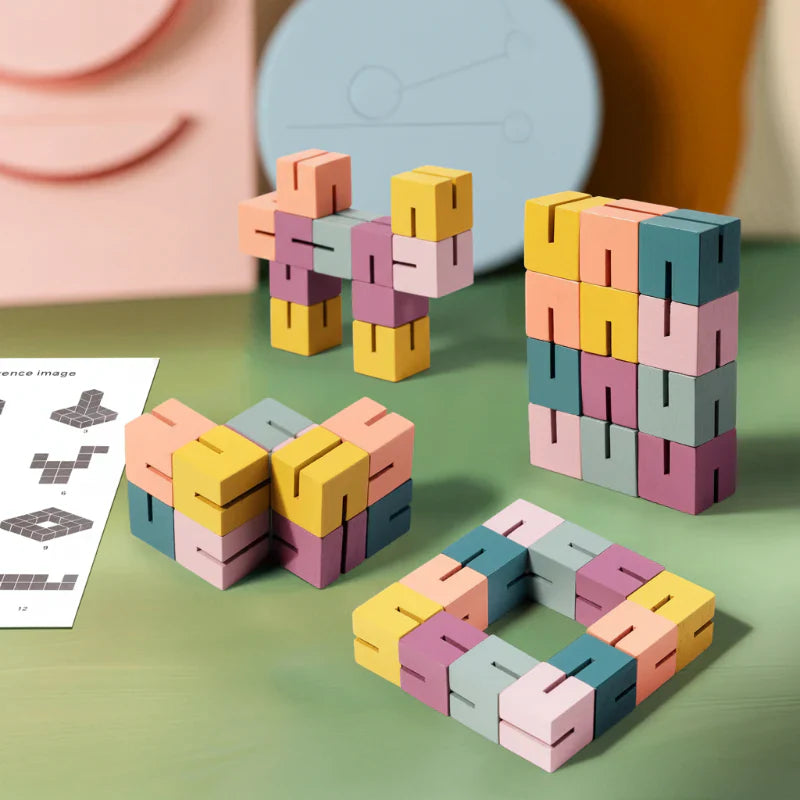 Challenging & Educational – 3D Wood Building Blocks Puzzle