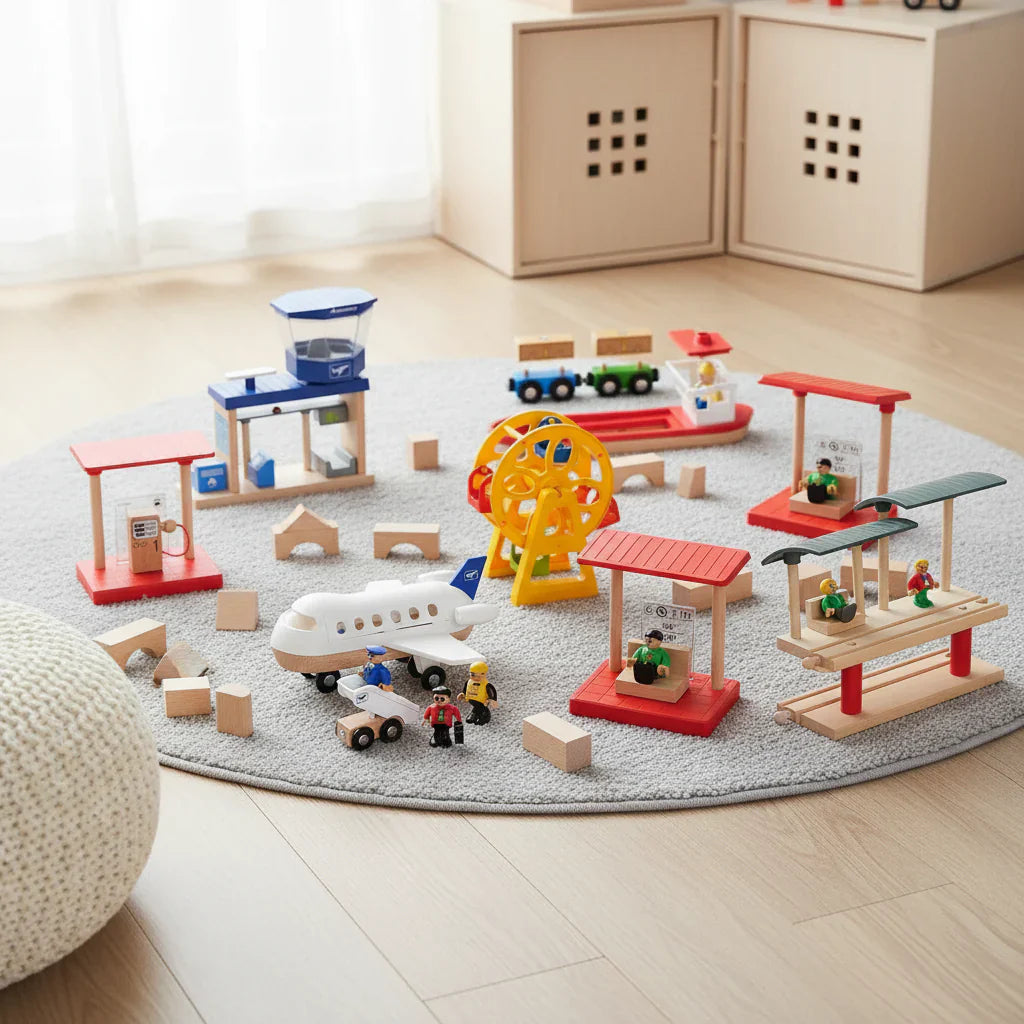Stylish & Educational - Wooden Public Transportation Play Kit