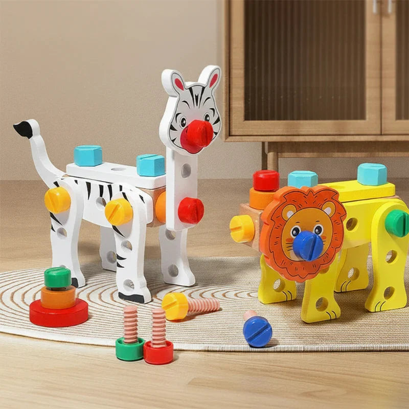 Playful & Smart – Wooden Animal Tool Kit