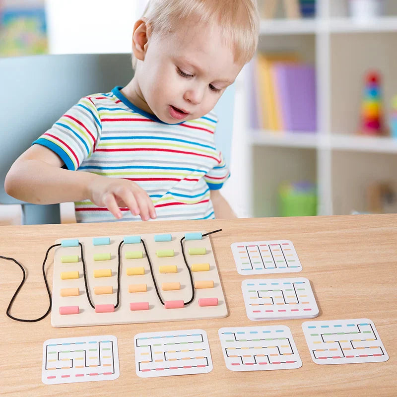 Knotting & Coloring - Laying patterns with string