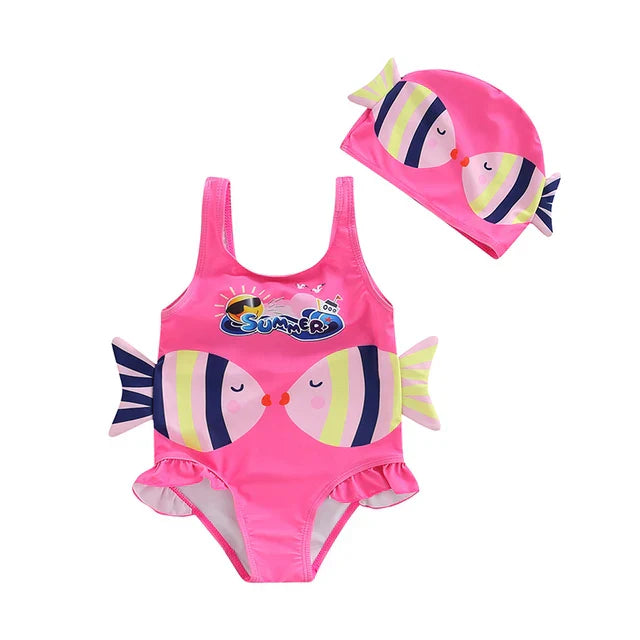Play Fish Print - Girls Swimsuit