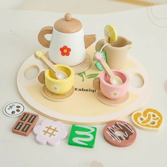 Simple & Charming – Wooden Tea Kit for Children
