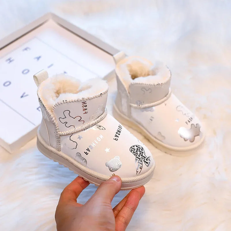 Waterproof Design - Children Snowboots Fashion Print