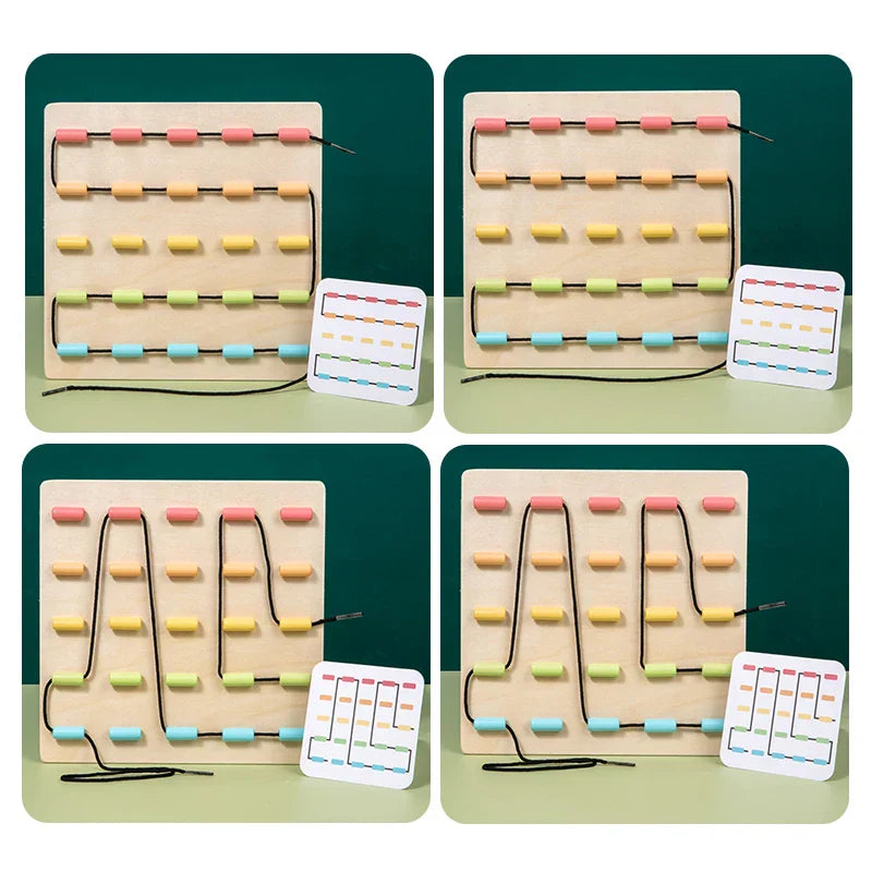 Knotting & Coloring - Laying patterns with string