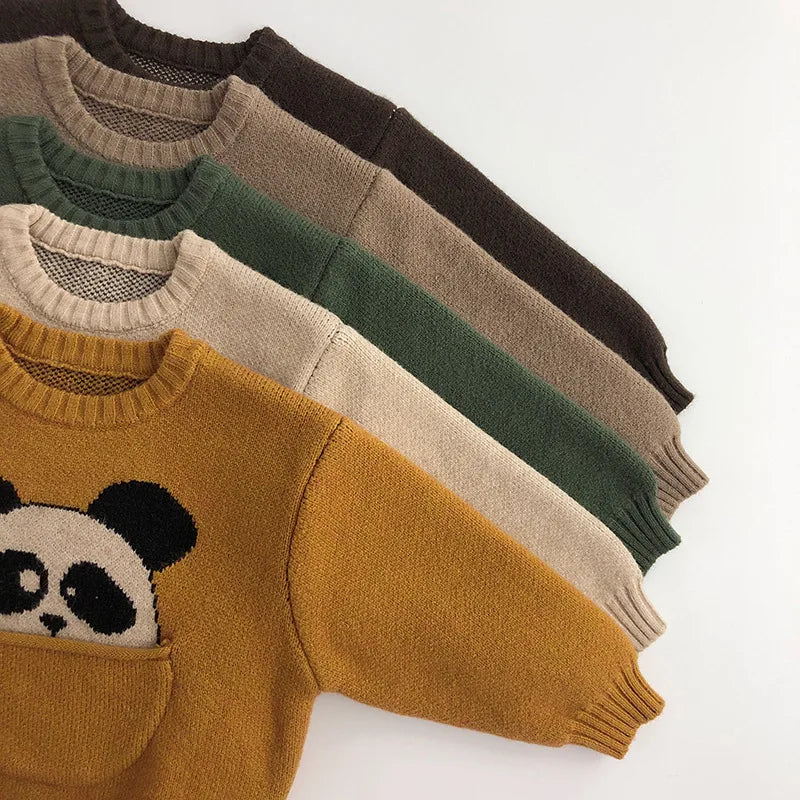 Cute Print with Pouch - Animal Sweater