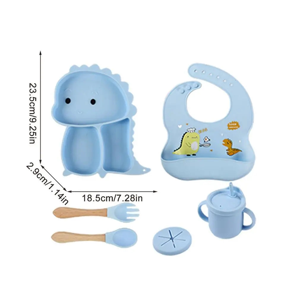 7-piece set - Silicone Children's Tableware