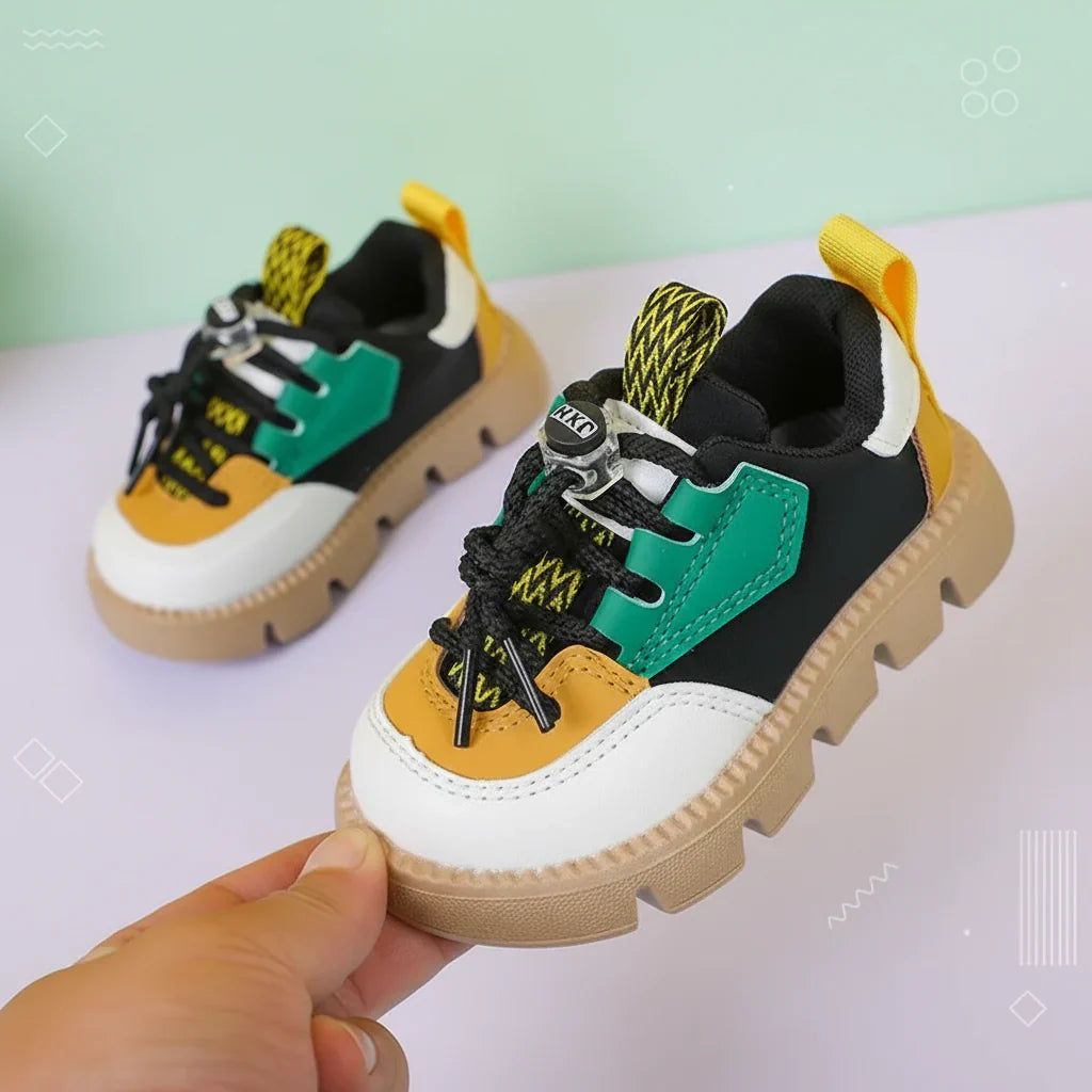 Soft & Practical – Sturdy kids's sneakers with thick soles