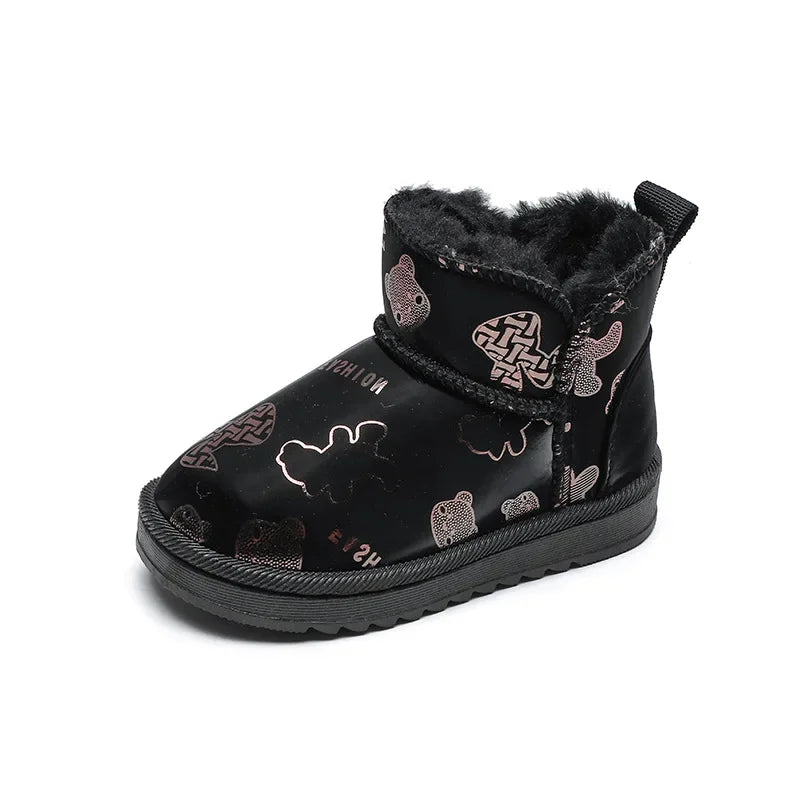 Waterproof Design - Children Snowboots Fashion Print