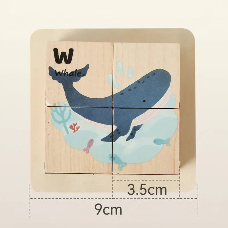 Innovative & Educational – 6-in-1 Montessori Animal Wooden Puzzle
