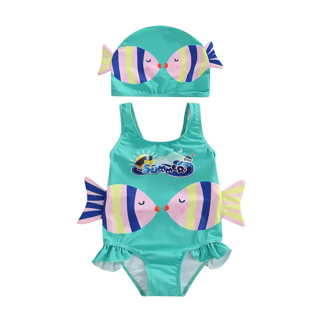 Play Fish Print - Girls Swimsuit