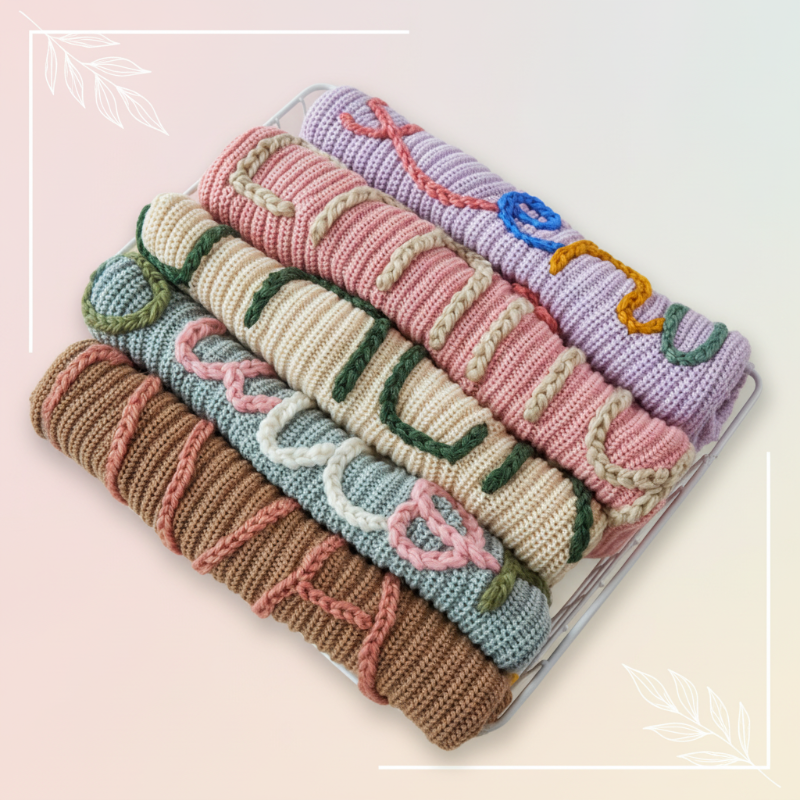 Custom Knitted Name Sweater for Children