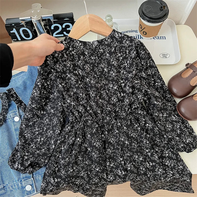 Denim jacket combined with dress