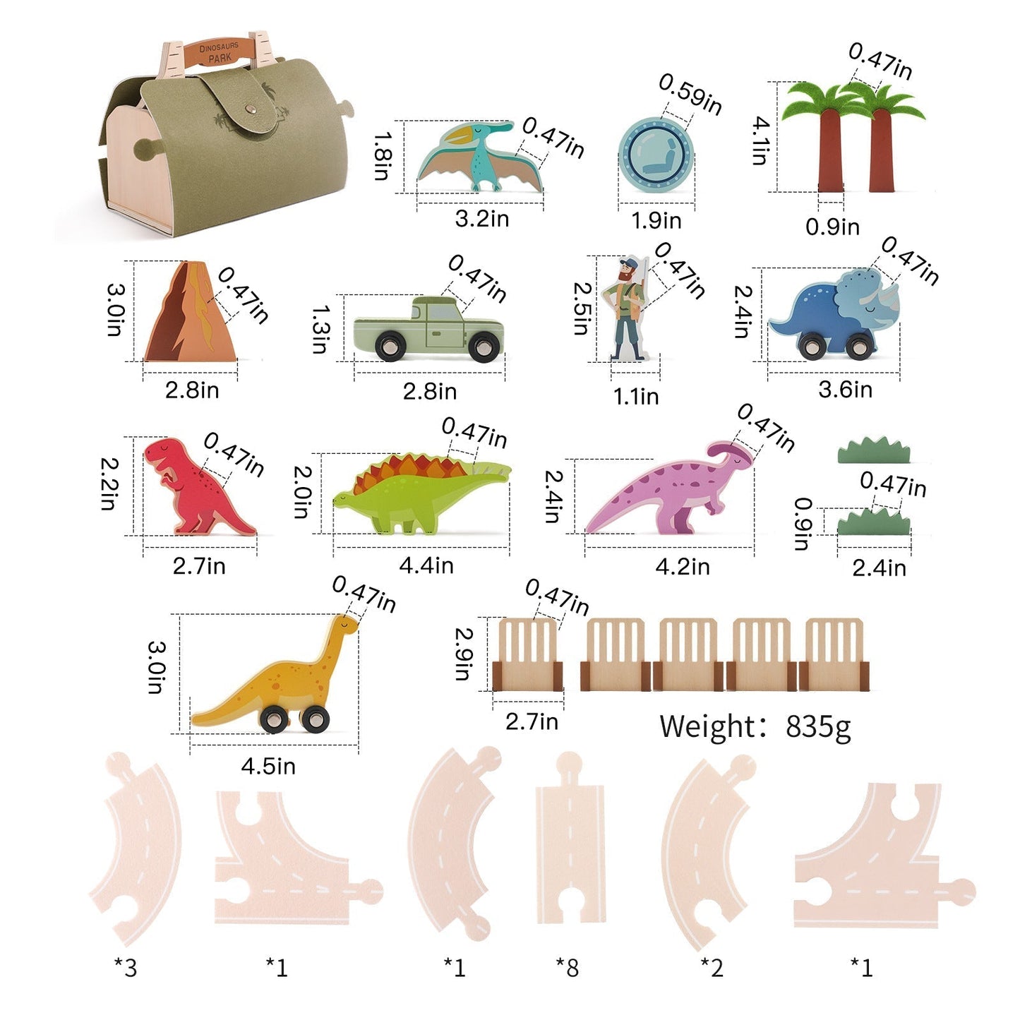 Prehistoric Play - Wooden Dino Park Set
