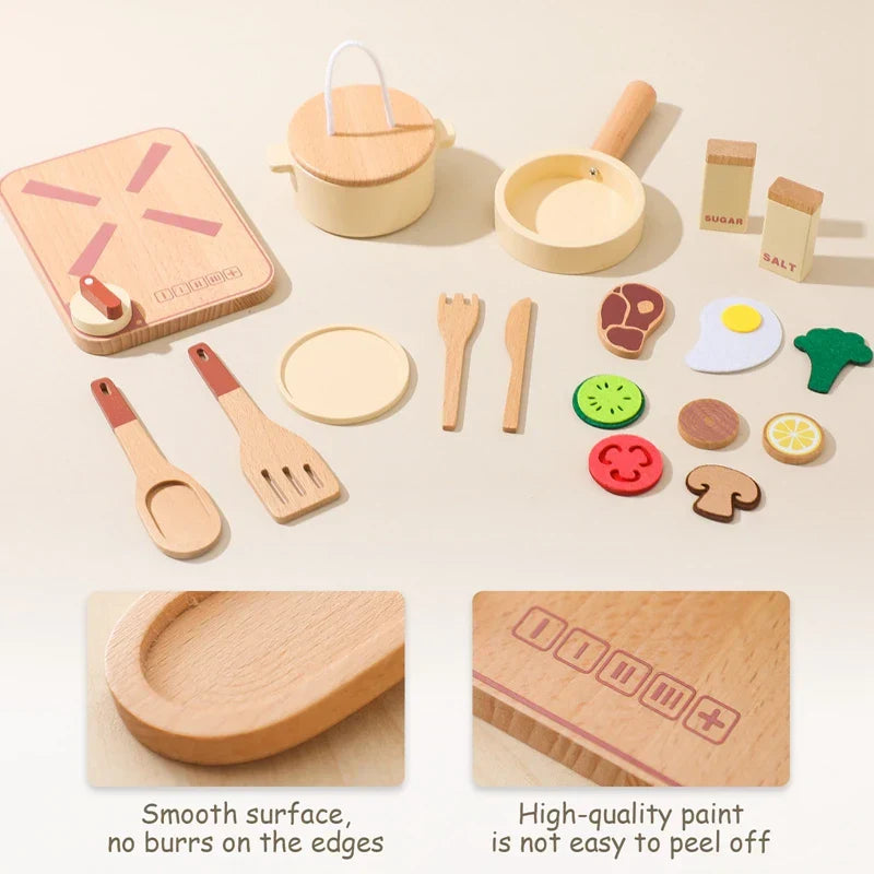 Mini-Chefs On The Move - Wooden Play Kitchen Kit