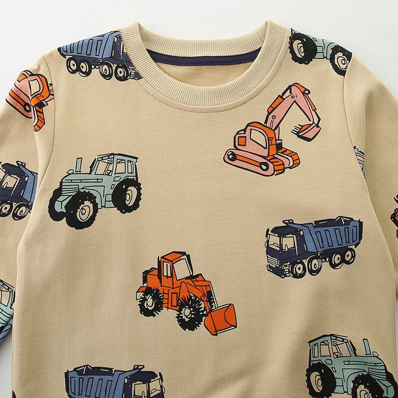 Soft & Warm - Sweater with Vibrant Construction Vehicles