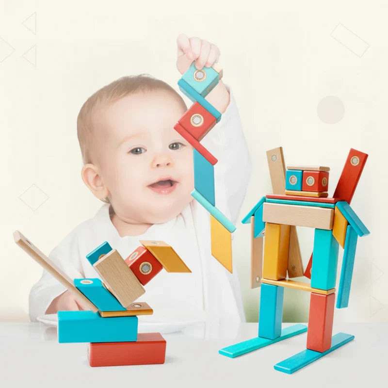Innovative & Motor Skills – DIY Wooden Magnetic Building Blocks