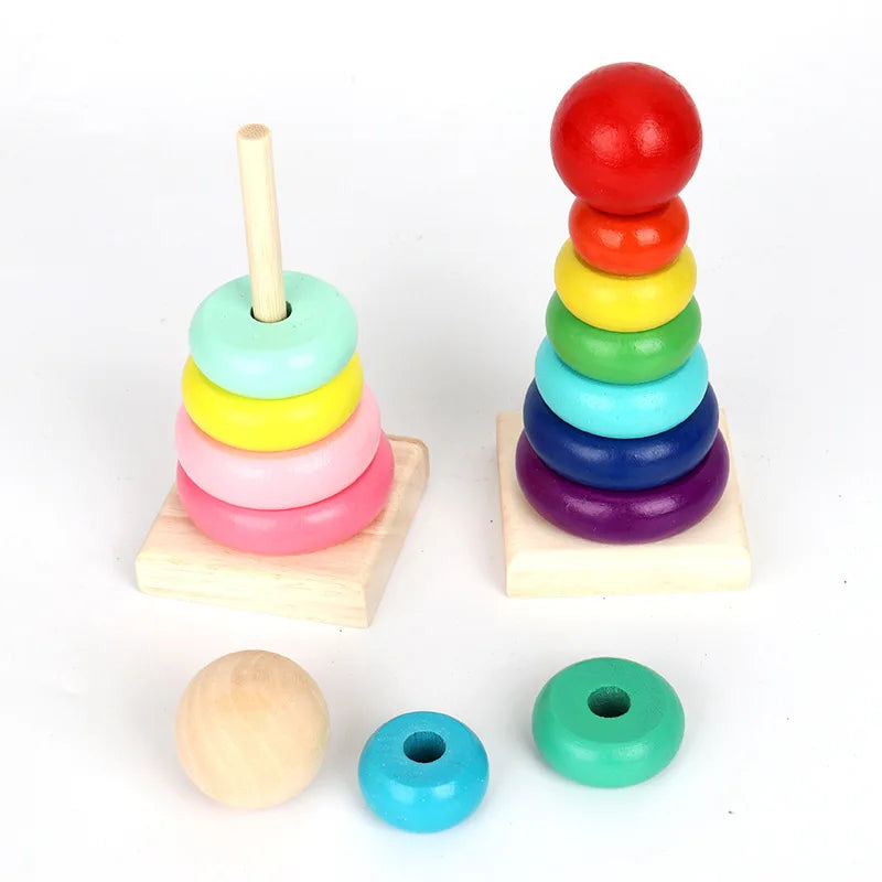 Colorful Tower Play – Wooden Stacking Tower