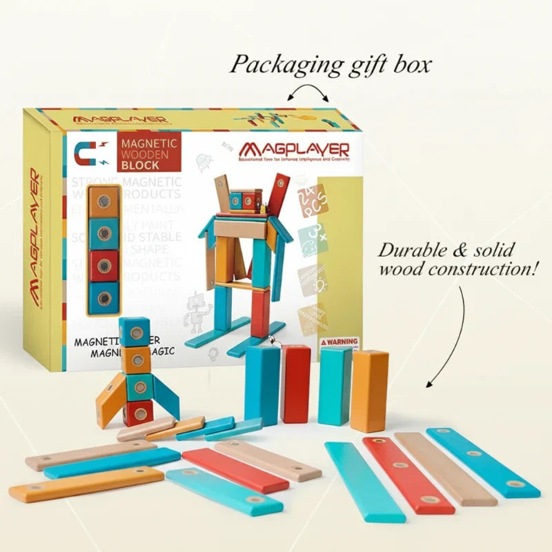 Innovative & Motor Skills – DIY Wooden Magnetic Building Blocks