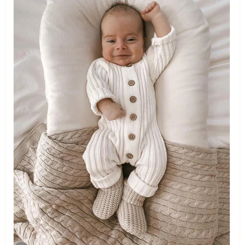 Plush 'Knitted' Cotton Fabric - Knitted Romper