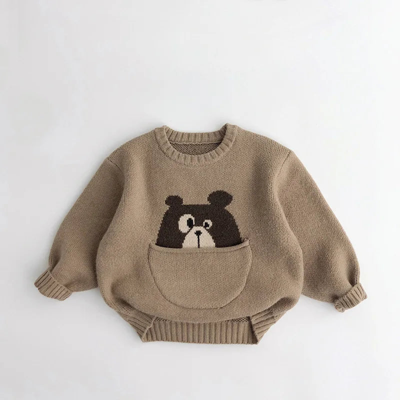 Cute Print with Pouch - Animal Sweater