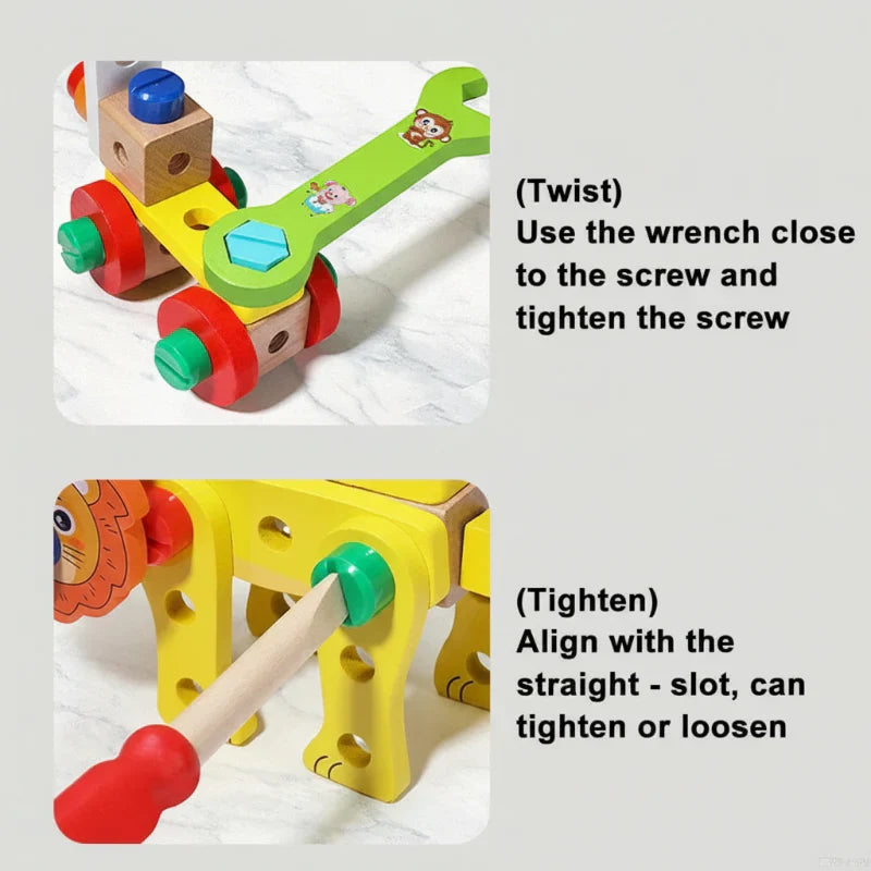 Playful & Smart – Wooden Animal Tool Kit