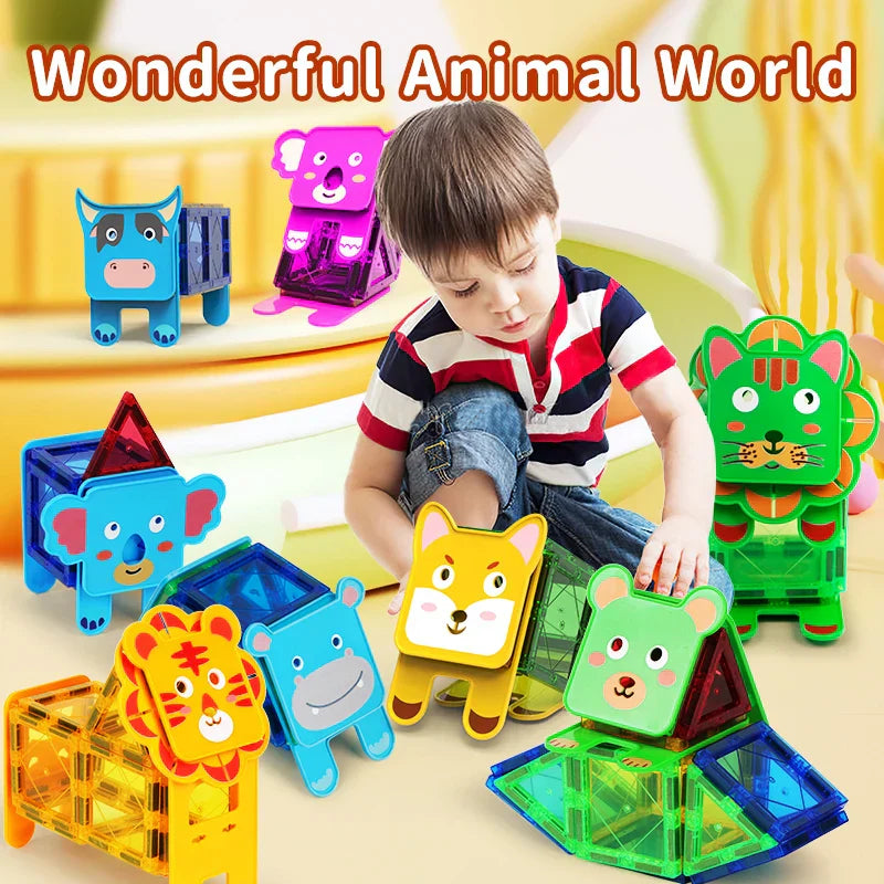 Magnetic Building Amazing - Magnetic Animals Tiles