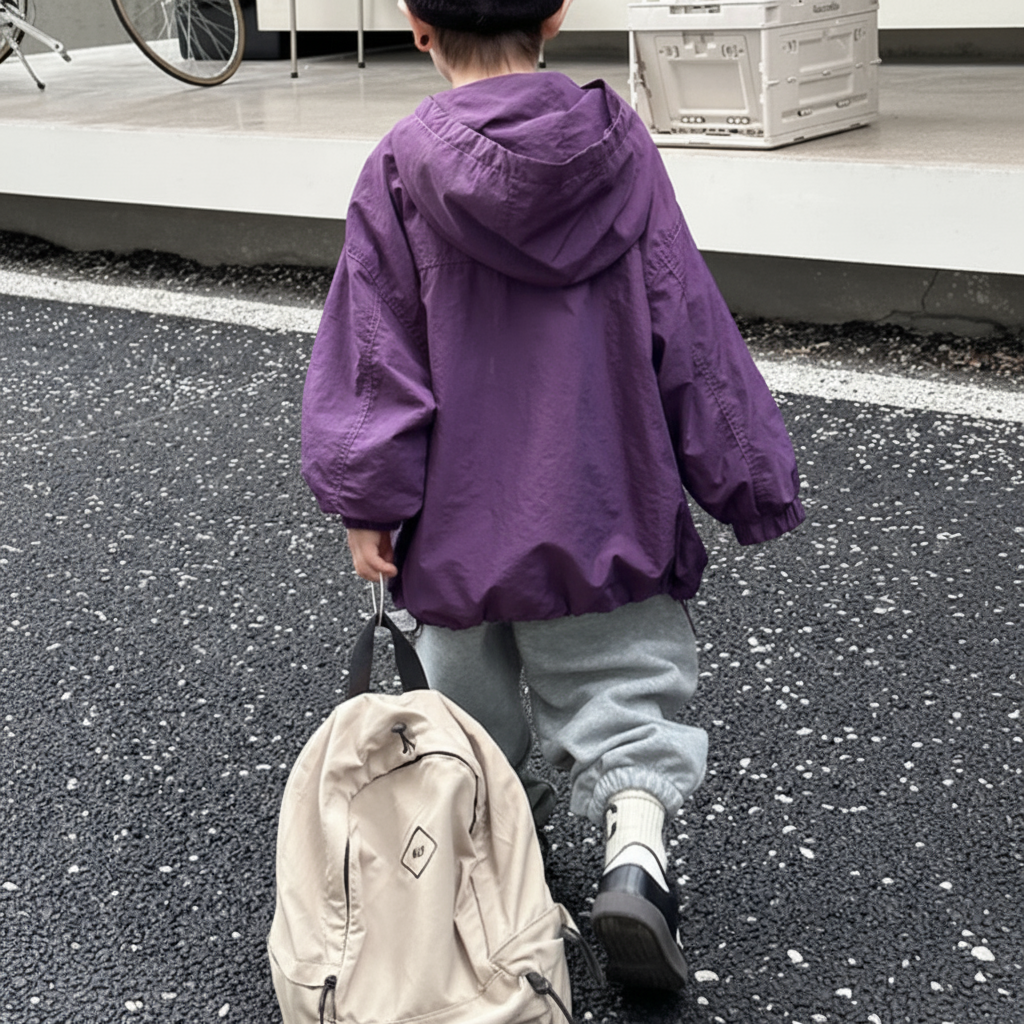 Windproof & Water-repellent – Children's Windbreaker with Hood